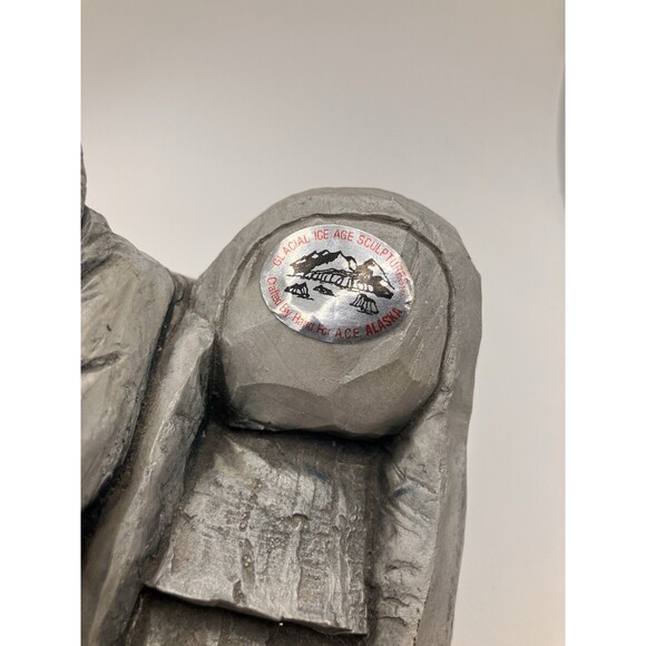 Child And Dog Glacial Ice Age Native American Sculpture Made In Alaska ACE - Picture 6 of 8